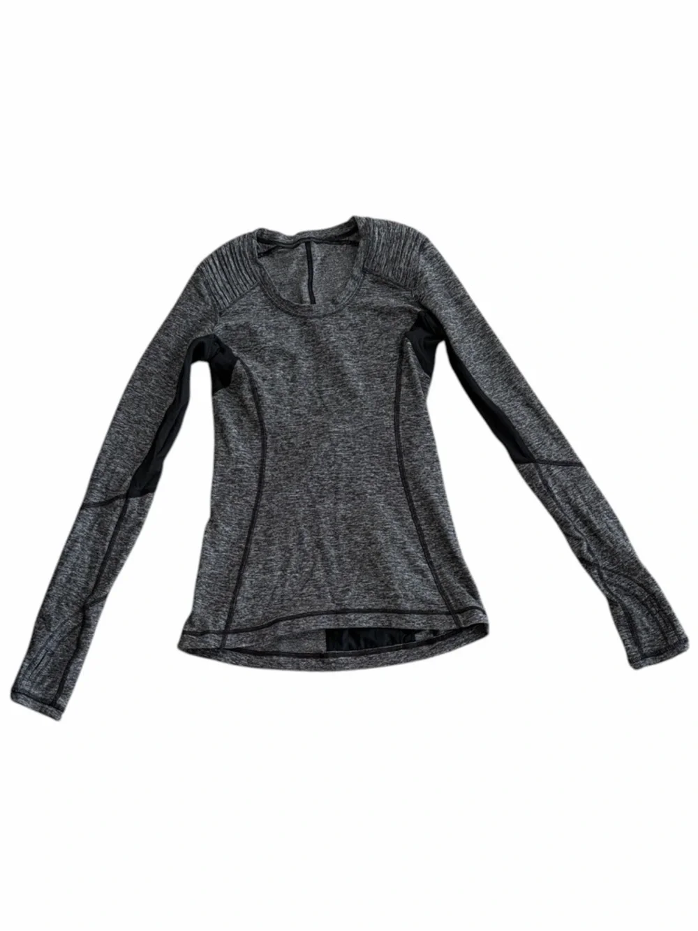 lululemon athletica star runner long sleeve heathered black - size small - Picture 2 of 6